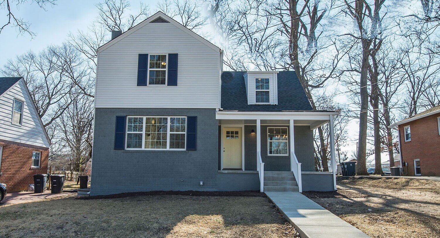 blue colored house